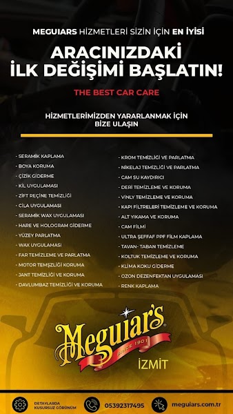 Meguiar's İzmit Yetkili Uygulama Merkezi Yahyakaptan