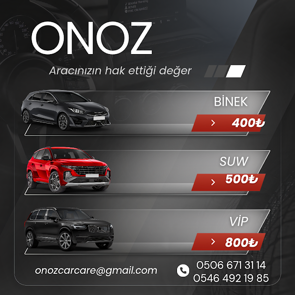 ONOZ CAR CARE oto bakım koruma ve temizlik hizmetleri